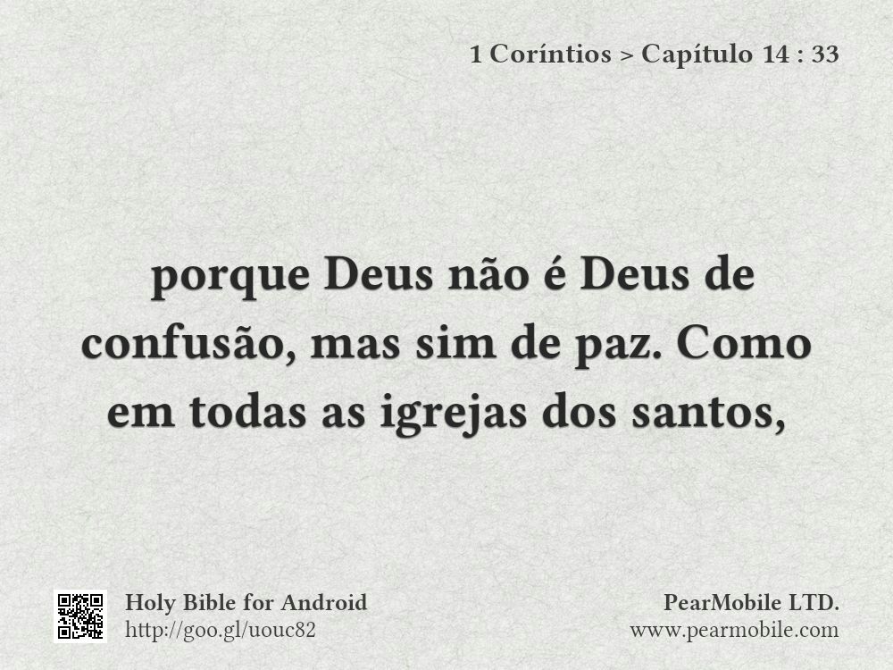 1 Coríntios, Capítulo 14:33